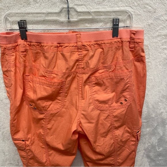 Chicos orange cropped capris summer pull on elastic waist size .5 small coastal - Picture 3 of 10